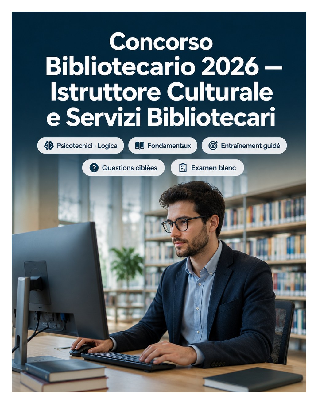Concorso Bibliotecario 2026 — Manuale con quiz commentati, catalogazione, diritto degli enti locali, gestione servizi culturali e simulazioni