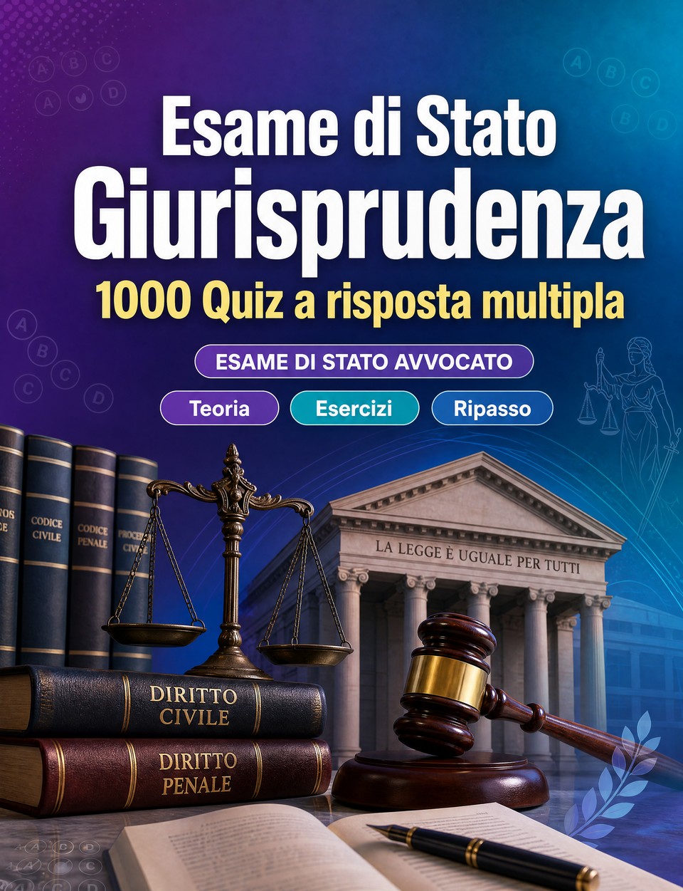 Esame di Stato Giurisprudenza 2026-2027 : 1000 Quiz a risposta multipla — Preparazione all'esame: QCM Teoria, Esercizi, Ripasso, Competenze professionali, Casi pratici  con quiz commentati