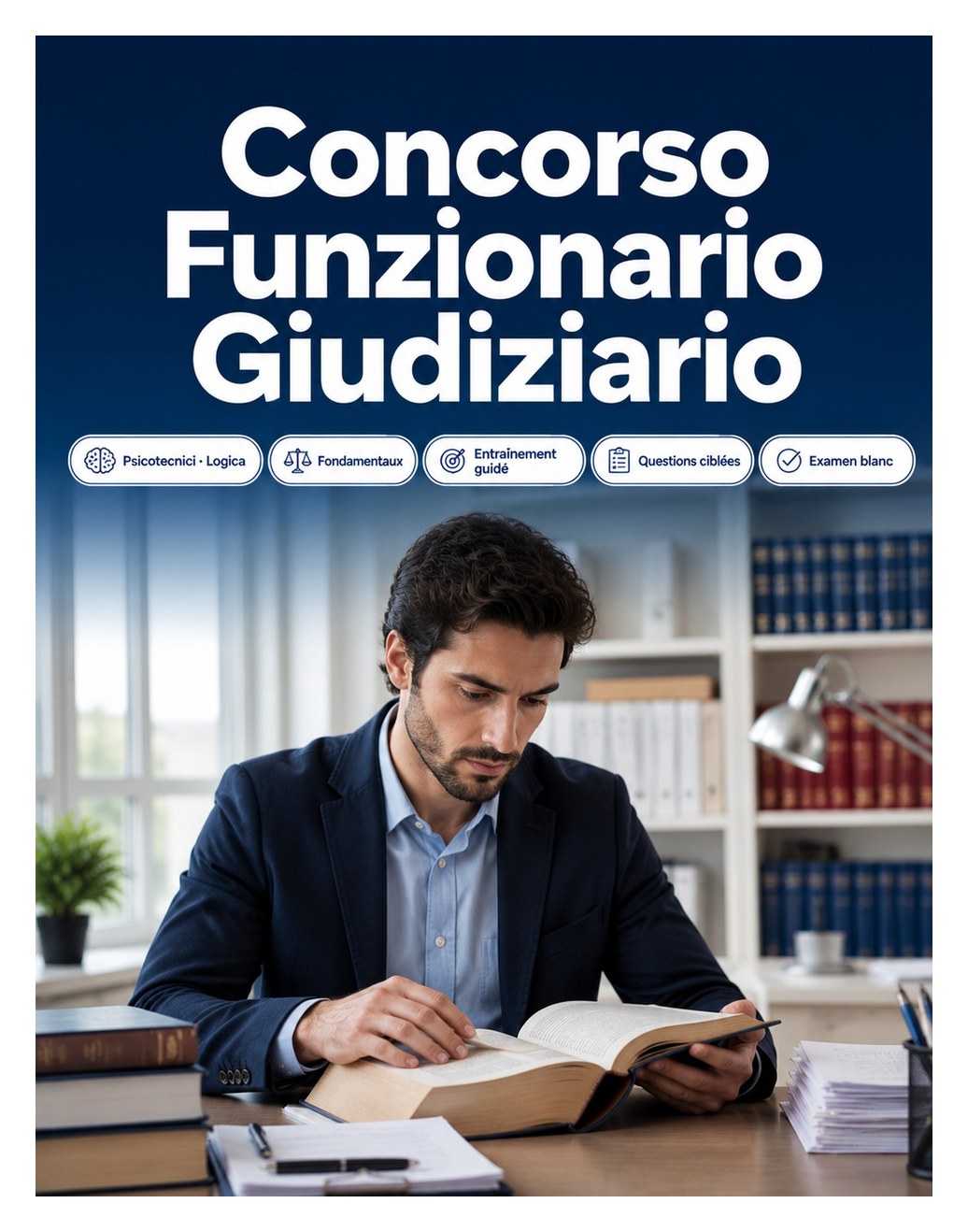 Concorso Funzionario Giudiziario 2026 — Manuale con quiz commentati, diritto pubblico, procedura civile, procedura penale, ordinamento giudiziario e prova orale