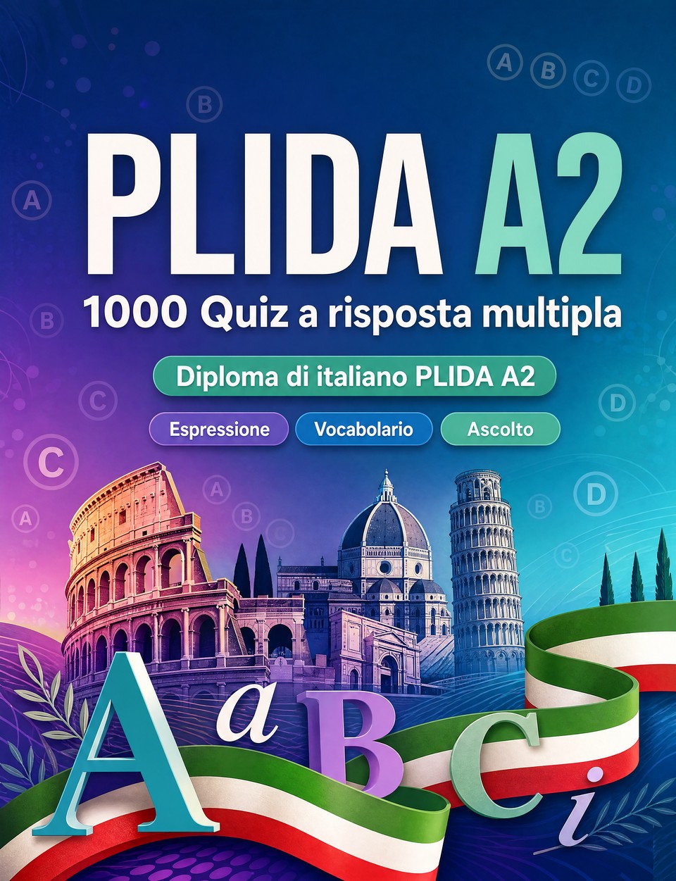 PLIDA A2 2026-2027 : 1000 Quiz a risposta multipla — Preparazione esame italiano: Vocabolario, Scrittura, Ortografia, Formato d'esame, Simulazioni e ripasso scritto per superare il certificato di lingua