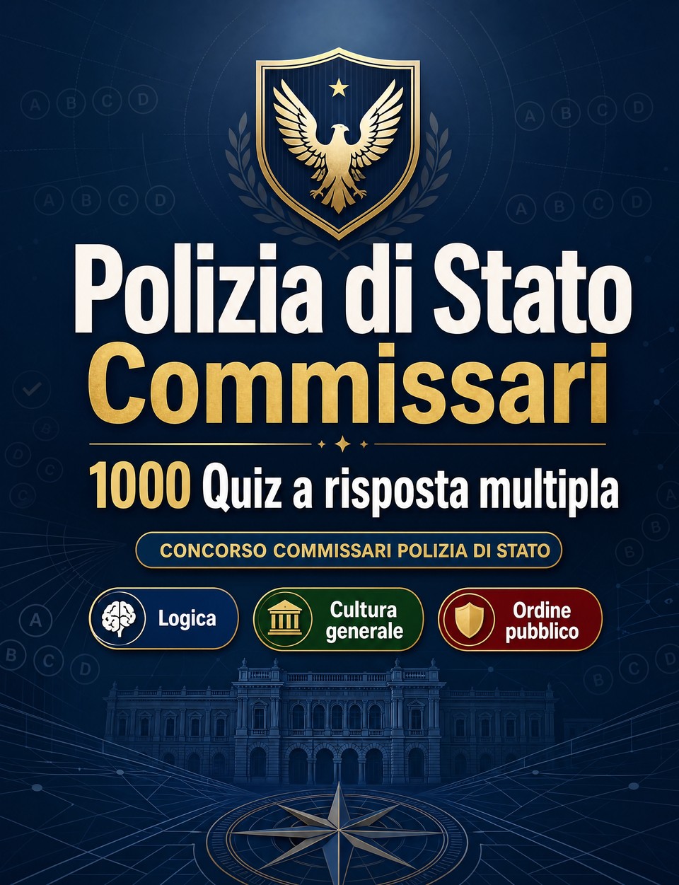 Polizia di Stato Commissari 2026-2027 : 1000 Quiz a risposta multipla — Preparazione al concorso: QCM Ordine pubblico, Sicurezza, Amministrazione, Etica, Reportistica  con quiz commentati
