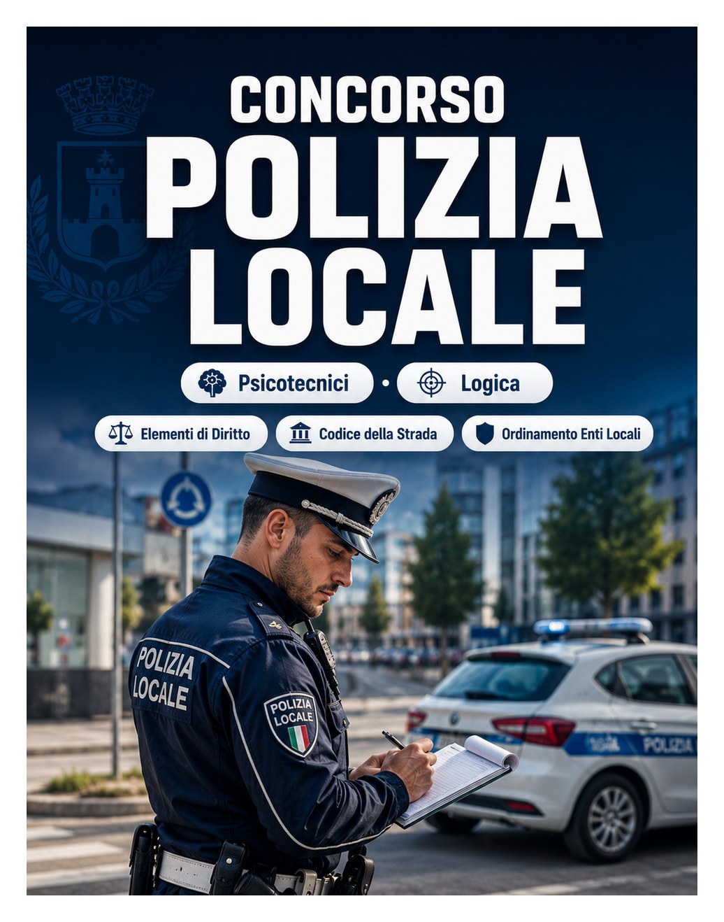 Concorso Polizia Locale 2026 — Quiz commentati, diritto, codice della strada, sicurezza urbana, casi pratici e prova orale